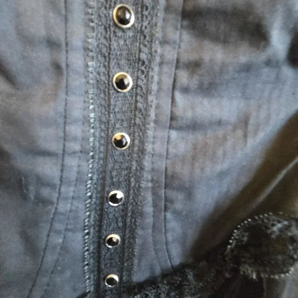 Stunning LIP SERVICE Gothic Whimsy Fairy Gown Corset Dress Black Tulle Lace M - Picture 3 of 15